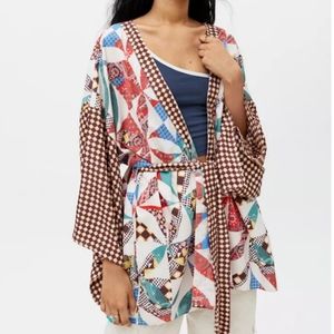 UO Willow Patchwork Kimono Sleeve Robe OS